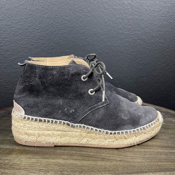 Rag & Bone Geneva Suede Wedge Lace Front Espadrilles Size Women - Picture 3 of 12